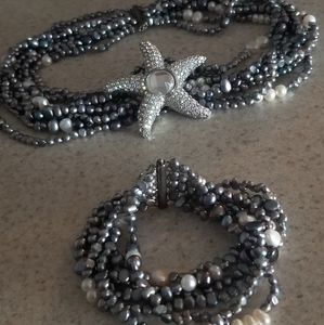 Necklace,  pendant, and bracelet .